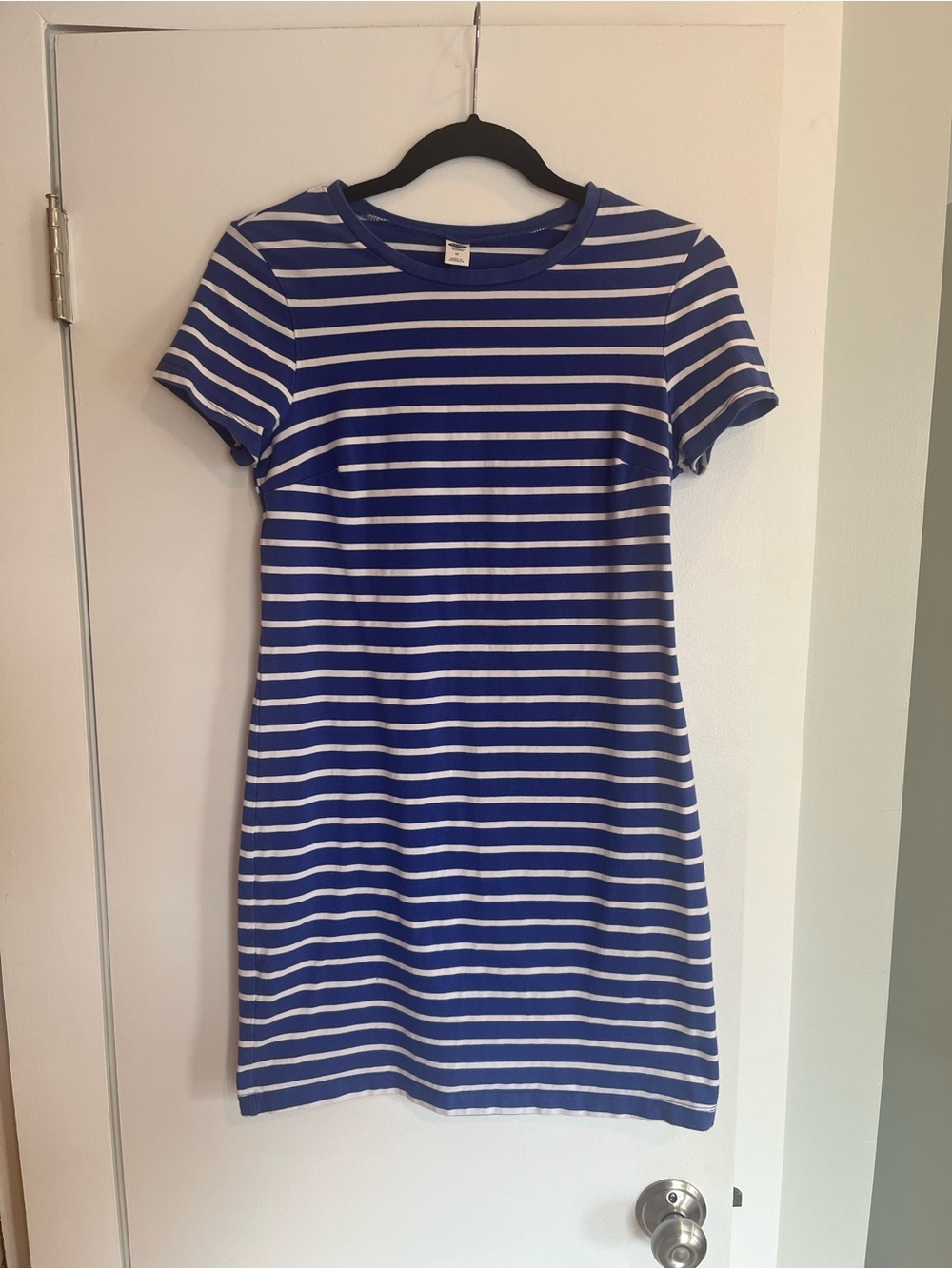 Old Navy Blue and White Striped Tee Dress